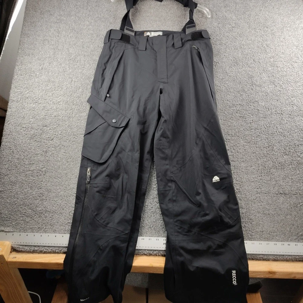 Nike Snow Pants Mens L ACG Storm-FIT Recco Black Suspenders Ski Snowboard EUC